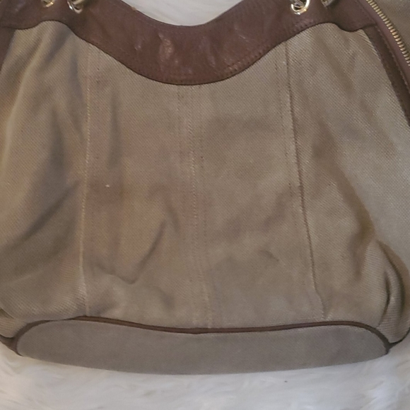 MK leather and Canvas bag used zip front - Picture 3 of 8